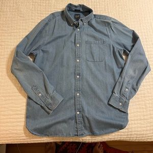 GAP denim long sleeve button down shirt